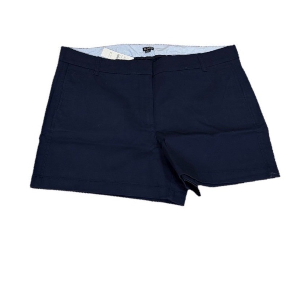 Preppy J.Crew Womens Chino Shorts Navy Cotton Stretch 4" inseam Size‎ 16 NWT